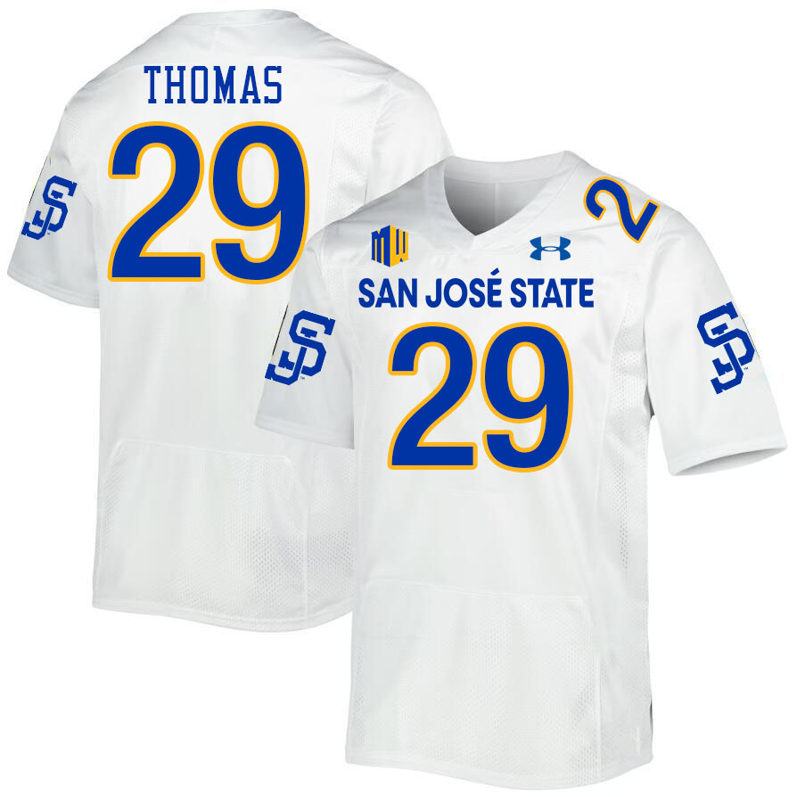 #29 Jaylen Thomas SJSU Jersey,San Jose State Spartans Football Jersey College Uniforms-White